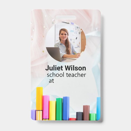 Naam Tags Leraar ID badge (Voorzijde)