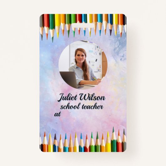 Naam Tags Shine leraar ID badge (Voorkant)