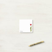Naam - Tall Red Tulip Spring Floral Post-it® Notes (Op bureau)