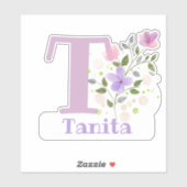 Naam Tanita met de Sticker van de Brief T (Vel)
