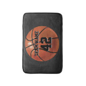 Naam team en Basketball nummer Badmat (Voorkant Verticaal)