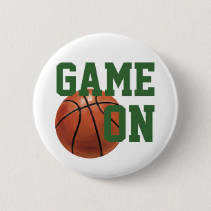 Naam team en Basketball nummer Ronde Button 5,7 Cm