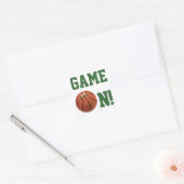 Naam team en Basketball nummer Vierkante Sticker (Envelop)