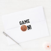 Naam team en Basketball nummer Vierkante Sticker (Envelop)