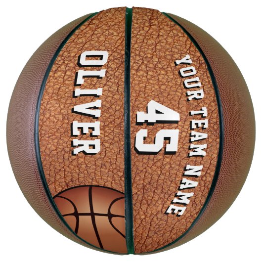 Naam team lederen afdrukspeler basketbal (Verticaal)