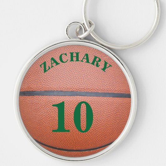 Naam Team Number Basketball Sleutelhanger (Voorkant)