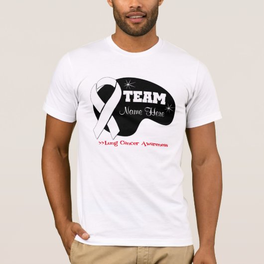 Naam team personaliseren - Lung Cancer T-shirt (Voorkant)