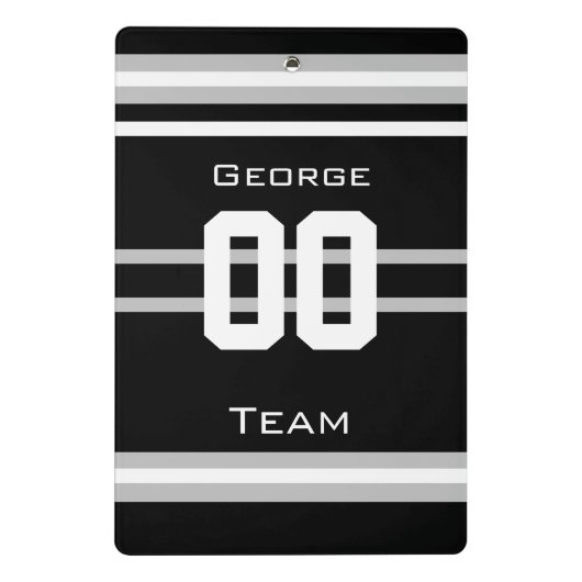 naam, #, team, sportfanteam mini klembord (Achterkant)