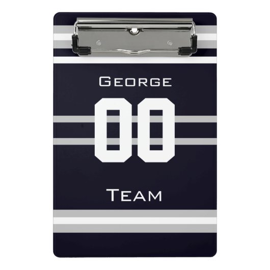 naam, #, team, sportfanteam mini klembord (Voorkant)