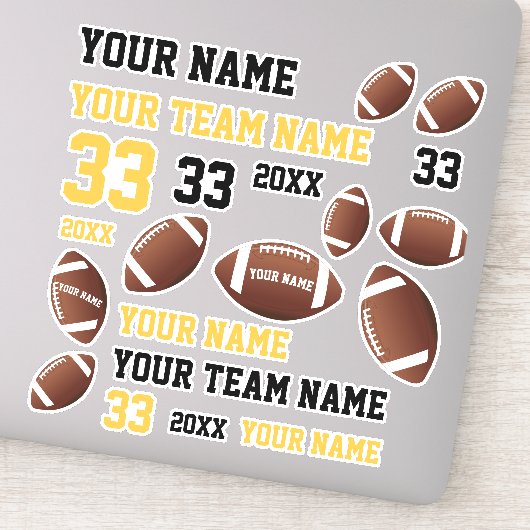 Naam team van American Football Ball Player Sticker (Detail)