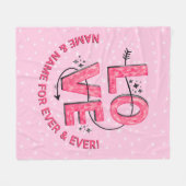 Naam tekst Boho LOVE Word letters roze Fleece Deken (Voorkant (Horizontaal))