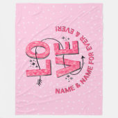 Naam tekst Boho LOVE Word letters roze Fleece Deken (Voorkant)