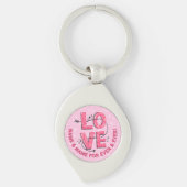 Naam tekst Boho LOVE Word letters roze Sleutelhanger (Voorkant)