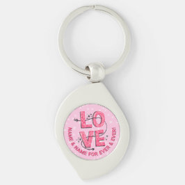 Naam tekst Boho LOVE Word letters roze Sleutelhanger