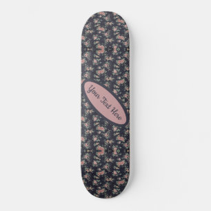 naam Tekst Floral roze Rose Persoonlijk Skateboard