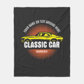 Naam Tekst Geel Klassieke kabel toevoegen Fleece Deken (Voorkant)