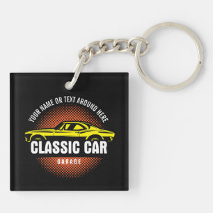 Naam Tekst Geel Klassieke kabel toevoegen Sleutelhanger