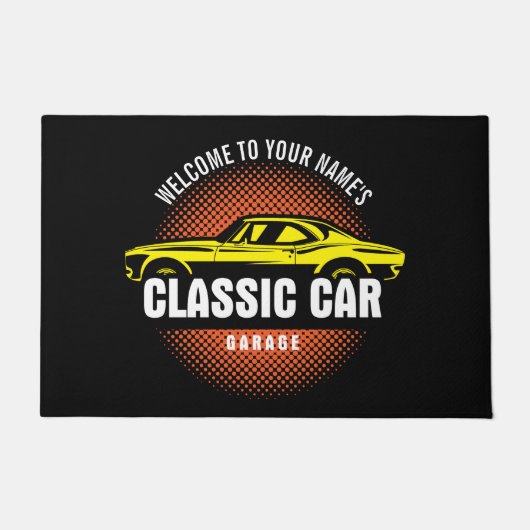 Naam Tekst geel Klassieke voorzijde Deurmat (Voorkant)