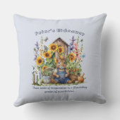 Naam Tekst Gezegde Bloemtuin Zonnebloemen Konijn Kussen (Achterkant)