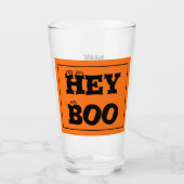 Naam, Tekst Halloween Hey Boo Eyeballs, Pint Glas (Voorkant)