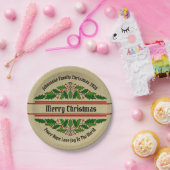 Naam tekst Kerstmis Holly 7" wijzigen Papieren Bordje (Feest)