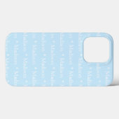 naam, tekst, lichtblauw wit Case-Mate iPhone case (Achterkant (horizontaal))
