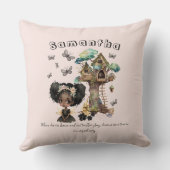 Naam Tekst Magical Woodland Fairy Butterfly Kussen (Achterkant)