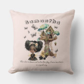 Naam Tekst Magical Woodland Fairy Butterfly Kussen (Voorkant)