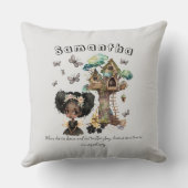 Naam Tekst Magical Woodland Fairy Butterfly Kussen (Achterkant)
