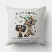 Naam Tekst Magical Woodland Fairy Butterfly Kussen (Voorkant)
