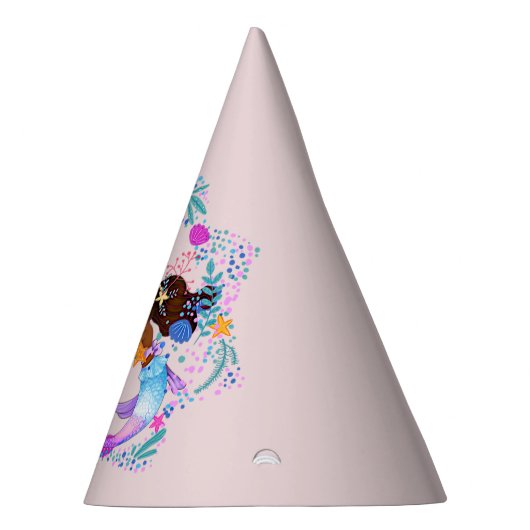 Naam Tekst Mermaid Pink Mauve Aqua Party toevoegen Feesthoedjes (Rechts)