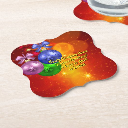 Naam tekst met kerstmis toevoegen kartonnen onderzetters (Gekanteld)