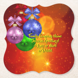 Naam tekst met kerstmis toevoegen kartonnen onderzetters