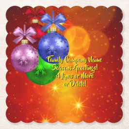 Naam tekst met kerstmis toevoegen kartonnen onderzetters