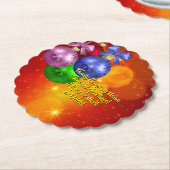 Naam tekst met kerstmis toevoegen kartonnen onderzetters (Gekanteld)