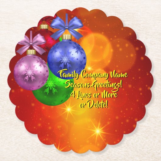 Naam tekst met kerstmis toevoegen kartonnen onderzetters (Voorkant)