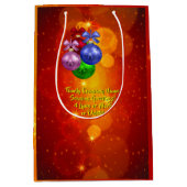 Naam tekst met kerstmis toevoegen medium cadeauzakje (Voorkant)