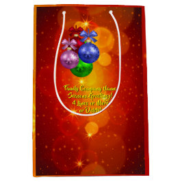 Naam tekst met kerstmis toevoegen medium cadeauzakje