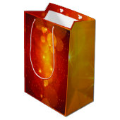 Naam tekst met kerstmis toevoegen medium cadeauzakje (Achterkant Gekanteld)