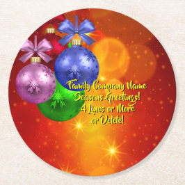 Naam tekst met kerstmis toevoegen ronde kartonnen onderzetter