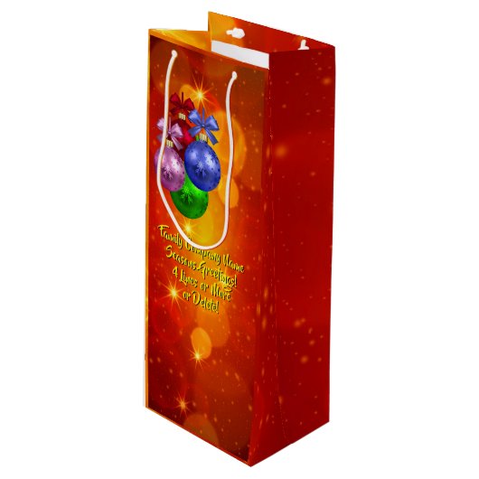 Naam tekst met kerstmis toevoegen wijn cadeautas (Voorkant Gekanteld)