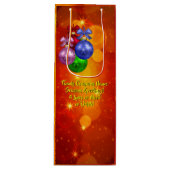 Naam tekst met kerstmis toevoegen wijn cadeautas (Voorkant)