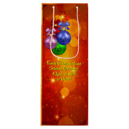 Naam tekst met kerstmis toevoegen wijn cadeautas