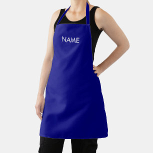 Naam, tekst minimalistisch kobalt blauw aanpassen schort