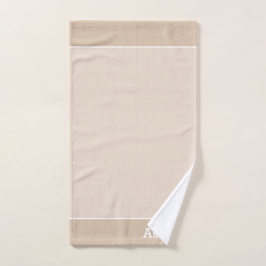 Naam Tekst op Licht Zand Beige Bad Handdoek (Handdoek)