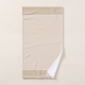 Naam tekst op lichte zand beige bad handdoek (Handdoek)