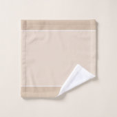 Naam tekst op lichte zand beige bad handdoek (Wasdoekje)