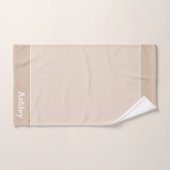 Naam tekst op lichte zand beige bad handdoek (Handdoek)