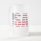 Naam & Tekst op Patriottische USA 16oz Matglas Bierpul (Voorkant links)