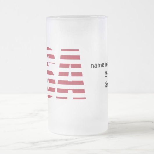 Naam & Tekst op Patriottische USA 16oz Matglas Bierpul (Center)